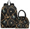 Goldene Kette Kunst Büchertasche Lunchpaket Set Schulter Rucksacks Bookbag Kinderrucksack Isolierte Lunchbox-Tasche für Mädchen Jungs