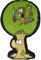 United Labels Ralph Ruthe Kissen, Kopfkissen 51x31 cm, Grün, lustiges Sofakissen Biber und Baum, Dekokissen für Cartoon-Fans