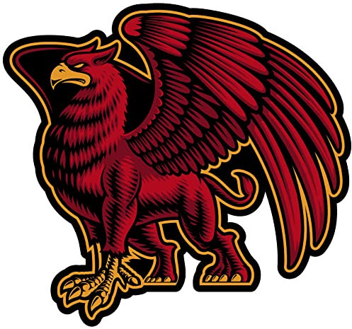 Samunshi Roter Greif Aufkleber Autoaufkleber für Motorrad Fahrrad Roller oder Auto Sticker Gryphon Mythologie (10x9cm Roter Greif)