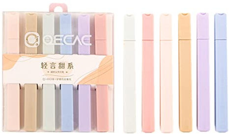 Sticque Textmarker pastell Set: Ästhetische Highlighter, 6 Pastellfarben, Büro- und Schulbedarf