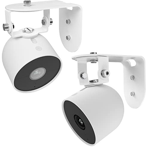 Zwolf Metal Wall Mount Compatible with Google Nest Cam Outdoor Battery 2nd Generation, Anti-Drop, Provide Better Viewing Angles (Pack of 2)