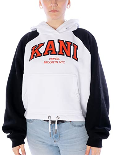 Karl Kani Serif Crop Hoody Damen Sweater White/Black M