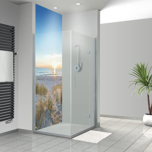 WANDFREUDE individuelle Duschrückwand Aluverbundplatte auf Maß (1 Stück - Küste - Premium Matt Lack) – Dusche Wandverkleidung Duschwandverkleidung Duschrückwände