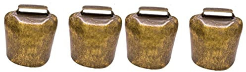 4 Stück Farm Laute Bronzeglocken Eiserne Kuhglocke Schaf-Glocke-anhänger Grasende Kupferglocken Kuhglocke Aus Stahl Kupferglocke Aus Kuh Glücksanhänger Haustier Messing Garnierung