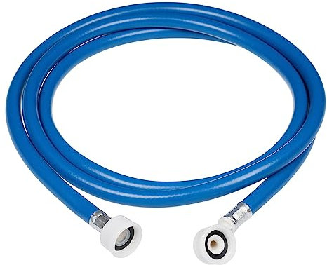 Invero Universal Replacement Blue Washing Machine and Dishwasher Cold Water Inlet Fill Hose Pipe 2.5m with Straight and 90 Degree Bend - 2.5 Metre Length
