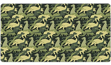 Camo Dinosaur Large Mouse Pad Gaming Mousepad XXL 15.8×29.5 in Non-Slip Rubber Base Desk Mats on Top of Desks Mouse Pads for Wireless Mouse Computer Desks Accessories