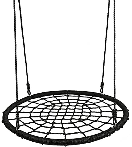 Große Vogelnestschaukel für Kinder (100 cm) – robust & einfach zu montieren – max. Gewicht 180 kg (100 cm schwarz)