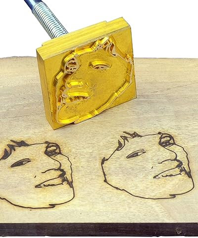 Timbro in ferro per marchio in legno personalizzato per legno con manico in legno, timbro per bruciatura personalizzato logo per ferro da stiro (2,5 x 2,5 cm)