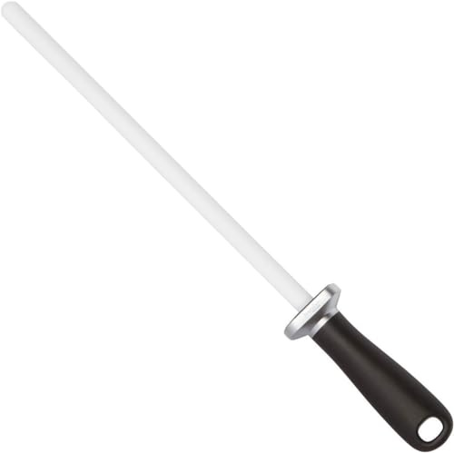 Shenzhen Knives | Weißer Keramik Messer-Abziehstab | Der beste professionelle Messerschärfer | 12-Zoll Schärfstab | Keramik-Schärfstab | Kochmesser-Abziehstab | Küchenmesser-Abziehstab