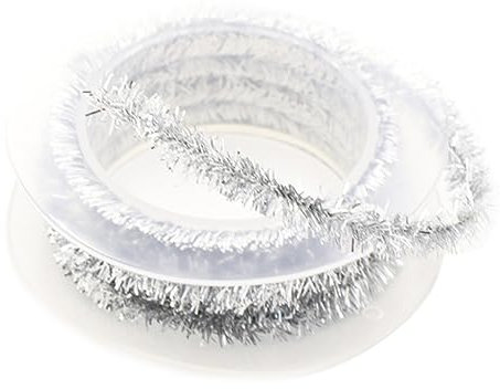 MISUVRSE Weihnachts-Lametta-Draht, 1,5 m lang, glitzernd, für Weihnachtsbaumschmuck, Geschenkverpackung, Glitzer-Lametta