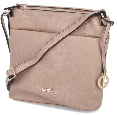 L.Credi Damen Crossbody Bag/Schultertasche/Umhängetasche Ella Rosa Kunstleder vegan, Größe:-, Farbauswahl:Rose/pink