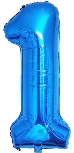 Vthoviwa 32 Zoll Luftballon Zahlen 1 Blau, Luftballon 1. Geburtstag Foil Ballon, 0123456789,10-19,20-25,30,40,50,60,70,80,90, Folienballon 1 Party Dekoration