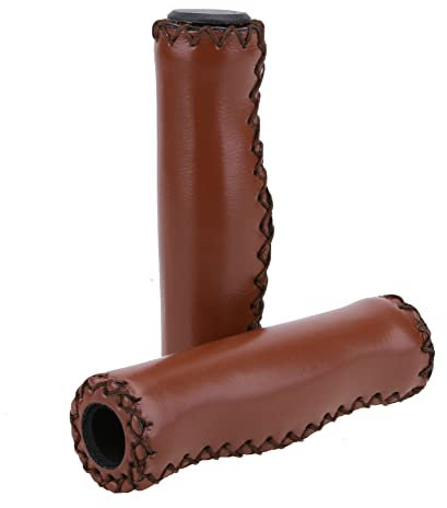Jeenuuder Fahrradlenkergriffe, HandgenäHte Retro-Fahrradgriffe, für die Meisten 22,2 Mm (7/8) Fahrradlenker, Dunkelbraun