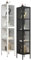 VCM Glasvitrine stehend | Vitrine Glas mit ESG-Sicherheitsglas | Maße ca. H. 160 x B. 30 x T. 35 cm | Standvitrine Glas | Modern und platzsparend | Glas Vitrinenschrank – Floka XL Weiß