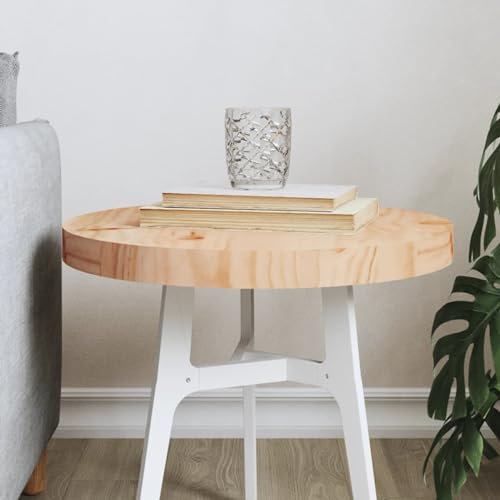 ZEYUAN Tischplatte Rund Ø40x3 cm Massivholz Kiefer, Arbeitsplatte, Holzplatte, Schreibtischplatte, Waschtischplatte, Küchenarbeitsplatte - 833658