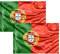 2 x Portugal-Flagge, 90 cm x 150 cm, große Flagge mit Mastschlaufe und Kordeln zum Befestigen, leichte Flagge für Sport, Fußball, Manifestationen (2 x Portugal)