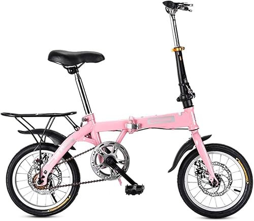 Mini-Klapprad, Rennrad, für Erwachsene, männlich, weiblich, Studentenfahrrad, Citybike, leichtes Fahrrad, Pink, 16 Zoll