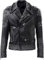 MERCH ATTIRE Handgefertigte Herren-Jacke mit Nieten, Punk-Stil, Leder, Biker-Mode, Rockstar, Schwarz – Nietenleder, XL