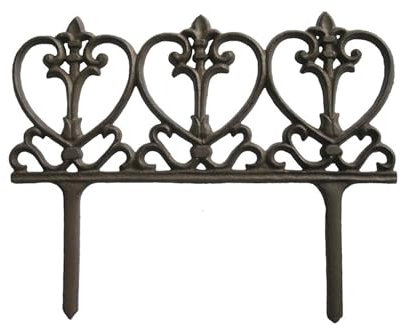 Beetzaun Beeteinfassung Beetgrenzung Gusseisen 34 cm Herz