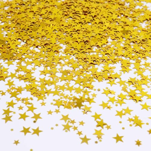 ParPix Sterne Konfetti Geburtstag Deko, Glitzer Sterne Streudeko Geburtstag, Gold Stern Weihnachten Tischdeko, Konfetti Glitzer Sterne Pailletten, Confetti Streudeko für Weihnachten, Hochzeit Deko