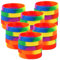 Cosswe 30 Stück Regenbogen Silikonarmband, Sechs Regenbogen Armband Einschulung Armbänder Mutmacher Geschenke Party Mitgebsel für Kollegen Teenager Kinder