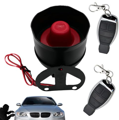 Generic 2-Pack Black Car Alarm System, 12V Anti-Theft Device with 2 Remote Controls, Adjustable Sensitivity, Loud & Clear Sound, Compatible with Cars, SUVs, Trucks