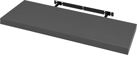 WOLTU Wandboard Wandregal CD DVD Regal Bücherregal Schweberegal Holz Board 90x22.9x3.8cm dunkel grau für Büro, Wohnzimmer, Schlafzimmer, Küche RG9370dgr