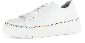 Gabor Damen Low-Top Sneaker, Frauen Halbschuhe,Best Fitting,Freizeitschuhe,Turnschuhe,Laufschuhe,schnürschuhe,Weiss (Multic.),43 EU / 9 UK