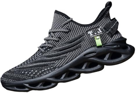 VGPSFN Laufschuhe für Damen Slip On Sneakers Tennisschuhe Walkingschuhe Joggingschuhe rutschfeste Atmungsaktive Damenschuhe Schwarz 39
