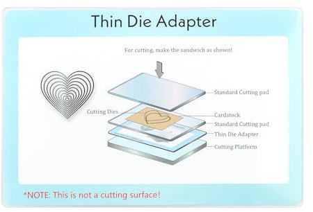 BAOFALI Thin Die Adapter for Die Cutting Machine; PC Plastic Standard Adapter Pad for Thin Wafer Dies Increases Cutting Capability Scrapbooking Die-Cutting Plate Adaptor 9x6inch(22.8x15.4cm)