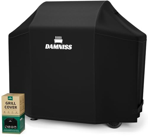 DAMNISS Grill Cover for Outdoor Grill, 58 Inch Pellet BBQ Grill Covers, Polyester Fabric Waterproof Universal Gas Charcoal Barbecue Grill Cover for 300/305/550 Series Smoker