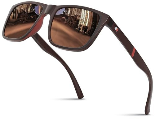 Glapeame Polarisiert-Sonnenbrille-Herren-Damen-Sunglasses-Men-Woman-Unisex Sonnenbrillen Geeignet für Outdoor-Aktivitäten,d-Bräune
