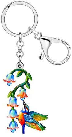 LONYOO Acryl niedlich Kolibri Schlüsselanhänger Schlüsselring Vogel Zubehör Kolibri Geschenke für Frauen Vogel-Liebhaber Mädchen Rucksack Handtasche Charms (Bunt)
