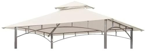 L6NqIAG Outdoor BBQ Grill Pavillon Baldachin Dach Ersatz Dach Doppel Abgestuft UV Schutz Abdeckung Pavillon-Dachplane Ersatzdach