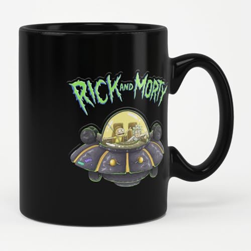 RICK AND MORTY Offizielles Lizenzprodukt Kaffeebecher (Schwarz)