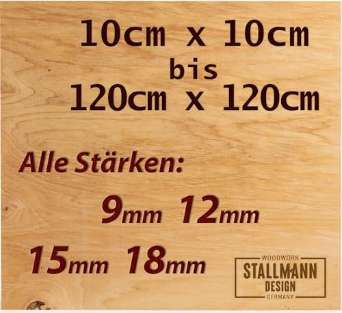 Sperrholz-Platte 50x50 cm | Stärke: 15mm | Multiplex Zuschnitt | Hochwertige Qualität - ideal und günstig außerhalb des Sichtbereichs | Basteln, Modellbau & DIY Holzarbeiten