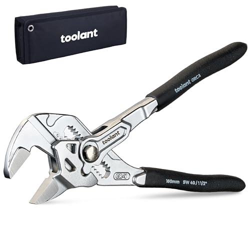 toolant 7-Inch Chrome Pliers Wrench, CR-V Steel, Smooth Parallel Jaws