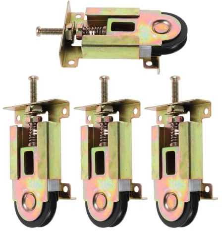 Gatuida Lot de 4 Roulettes pour Porte Coulissante de Placard 40 MM en Métal | Galets à Roulement à Billes, Quincaillerie Résistante pour Meubles et Penderie, Adaptées à Portes de Placard