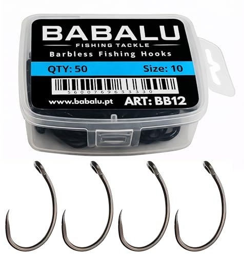 Barbless Fishing Hooks BB12 Curved Shank High Carbon Steel 50 Pack | Curved Shank · Barbless · High-Carbon Steel · 50 Pack