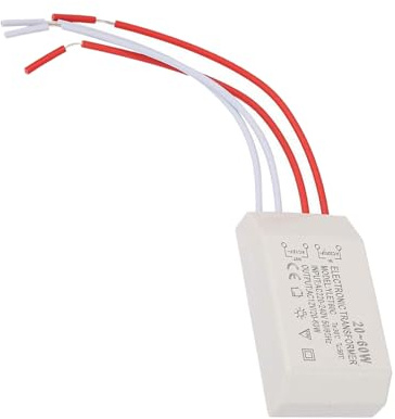 Crumye Trasformatore elettronico da 230 V a 12 V, 20 – 60 Watt AC trasformatore per lampadine alogene G4 o lampadine alogene G4