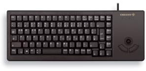 CHERRY G84-5400 XS, Compact Keyboard with Trackball, UK Layout (QWERTY), Wired (USB-A port), Mechanical CHERRY ML Switches, Black