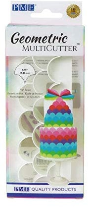 PME GMC191 Multicutter Géométrique pour Gâteau Design Balance Poisson Petite Taille, Blanc