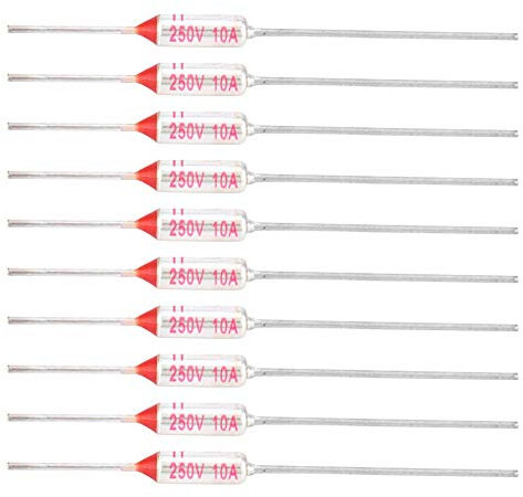 10pcs Metal Shell Fusible Thermique Coupé 250VAC 10A Température Fusible TF 72-250 Protecteur pour Electroménager Industriel(227)