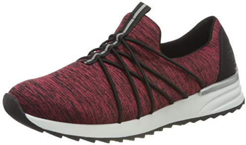 Rieker Damen N8061 Sneaker, rot-schwarz/schwarz 35, 39 EU
