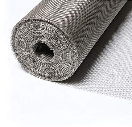 Acciaio Inossidabile Rete Metallica, Maglia in Rete Metallica, Maglia in Acciaio Inossidabile 304 Foglio Filtro Filtrante, Rodent Mesh Zanzariera Retinata, Maglia 1mm/0.1mm, 100x100 cm, Argento,0.1mm