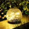 Viitech Lanterne Solaire D'extérieur pour Pelouse Jardin, Lampadaire Solaire, Décoration Extérieure, Boule De Verre Craquelé, Etanche, Contrôlé Intelligemment par La Lumière (10 cm)