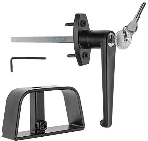 Shed Door Latch L-Handle Lock Kit with 2 Keys, 4-1/2 Stem Shed Lock Barn Door Lock Playhouse Lock & Chicken Coop Lock