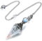 GEHECRST Schmuck Edelstein Pendel Steine Pendulum Pendel Anhänger mit Kette für Reiki Heilung Dowsing Scrying Balance Armband (Aquamarin)