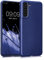 kwmobile Case kompatibel mit Samsung Galaxy S21 Hülle - Schutzhülle aus Silikon metallisch schimmernd - Handyhülle Metallic Blau