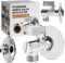 Eckventil mit Filter 1/2'' AG x 1/2'' AG | Winkel Kugelhahn Verchromt Messing Waschmaschine Geschirrspüler Eckregulierventil Kaltwasserleitungen Warmwasserleitungen Wasseranschluß Schraubverschluss